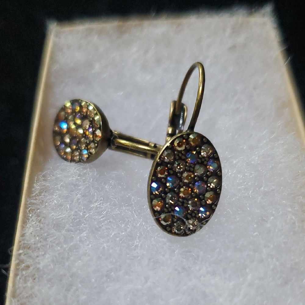 Elegant Gold and Silver Crystal Earrings